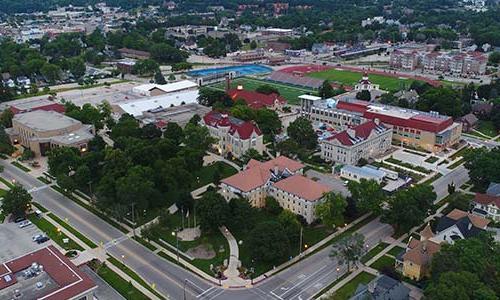 aerial view of campus 